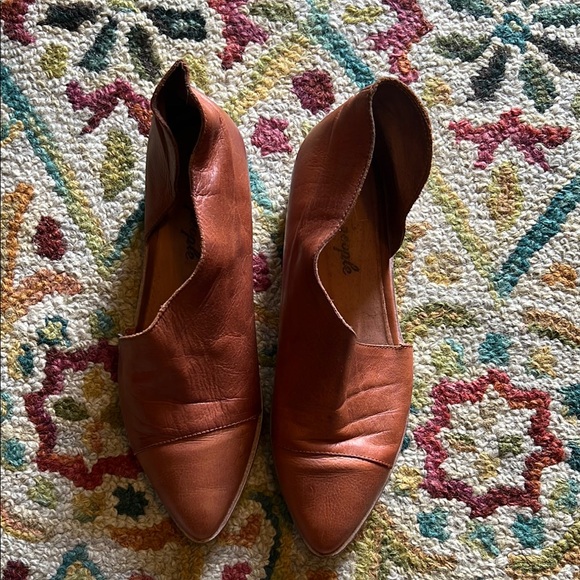 Free People Royale D’orsay Flat Brown Leather Slip-On Shoes - Picture 4 of 8